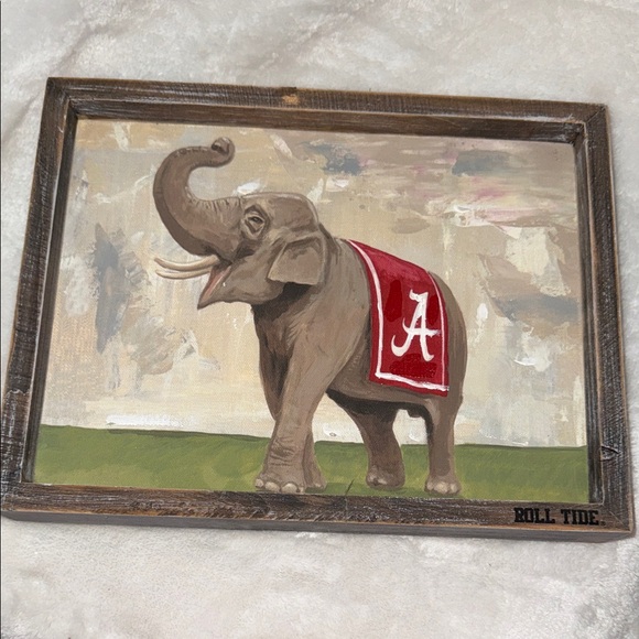 Glory Haus Other - University Elephant Canvas Art with Red Banner
